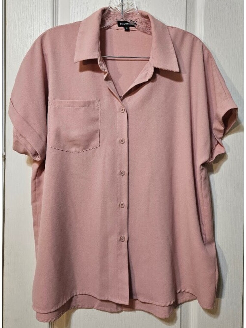 Meetrendi Button-Up Blouse Size Medium Dusty Rose Everyday Chic